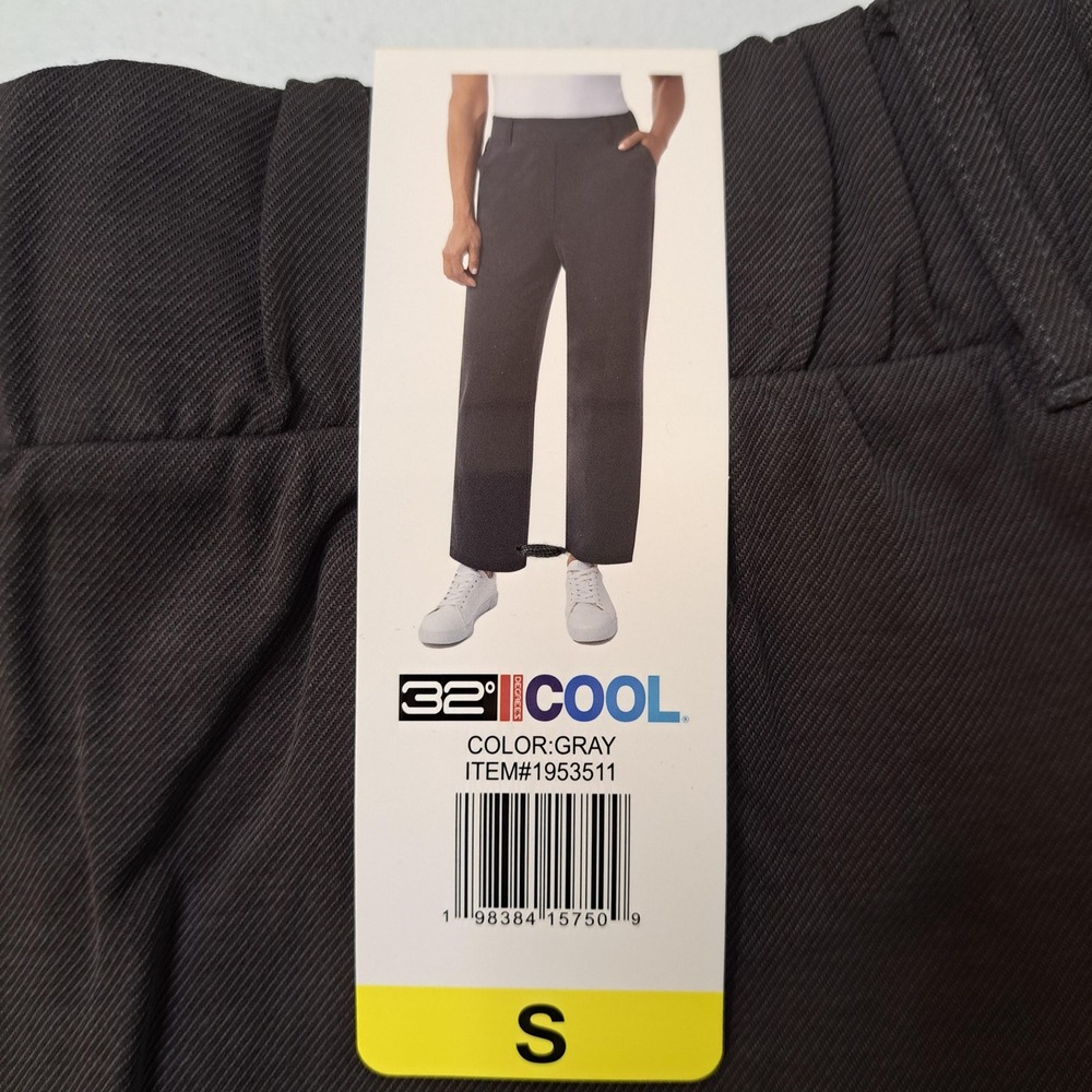 32 Degrees Cool Pants Womens‎ S Gray NWT Pull On Straight Leg 1451-238
